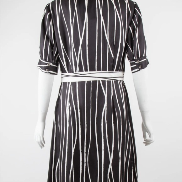 Tory Burch Black and Cream Striped Dress - Phoenix Style - Picture 6 of 9